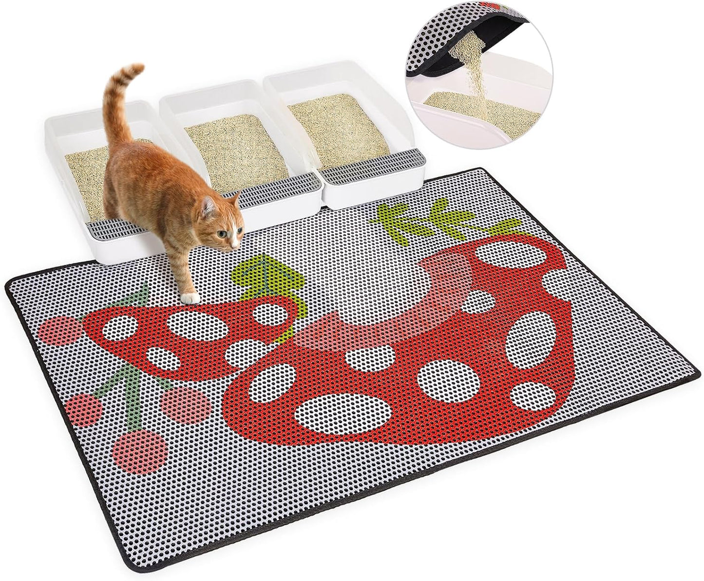 Bienbee Cat Litter Mat, 46"x27" Jumbo Litter Mat Double Layer Litter Trapping Mat,Reduces Tracking and Keeps Floors Clean, Black Cat XL - Image 12