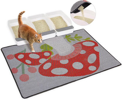 Bienbee Cat Litter Mat, 46"x27" Jumbo Litter Mat Double Layer Litter Trapping Mat,Reduces Tracking and Keeps Floors Clean, Black Cat XL - Image 12