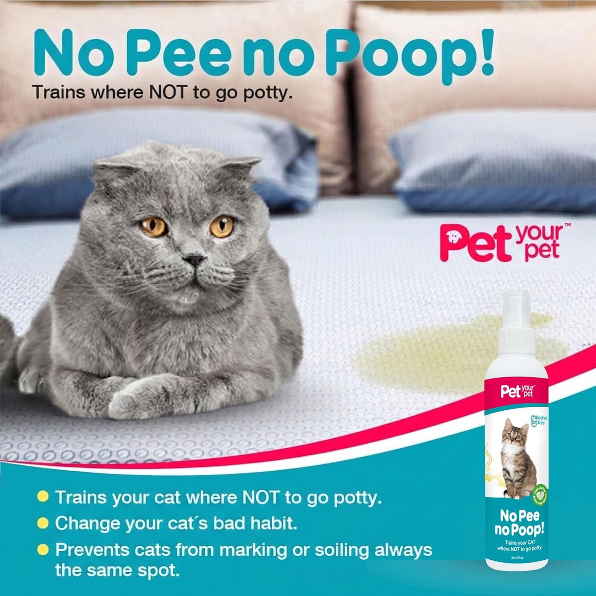 Safe plant based cat training spray for pet owners
