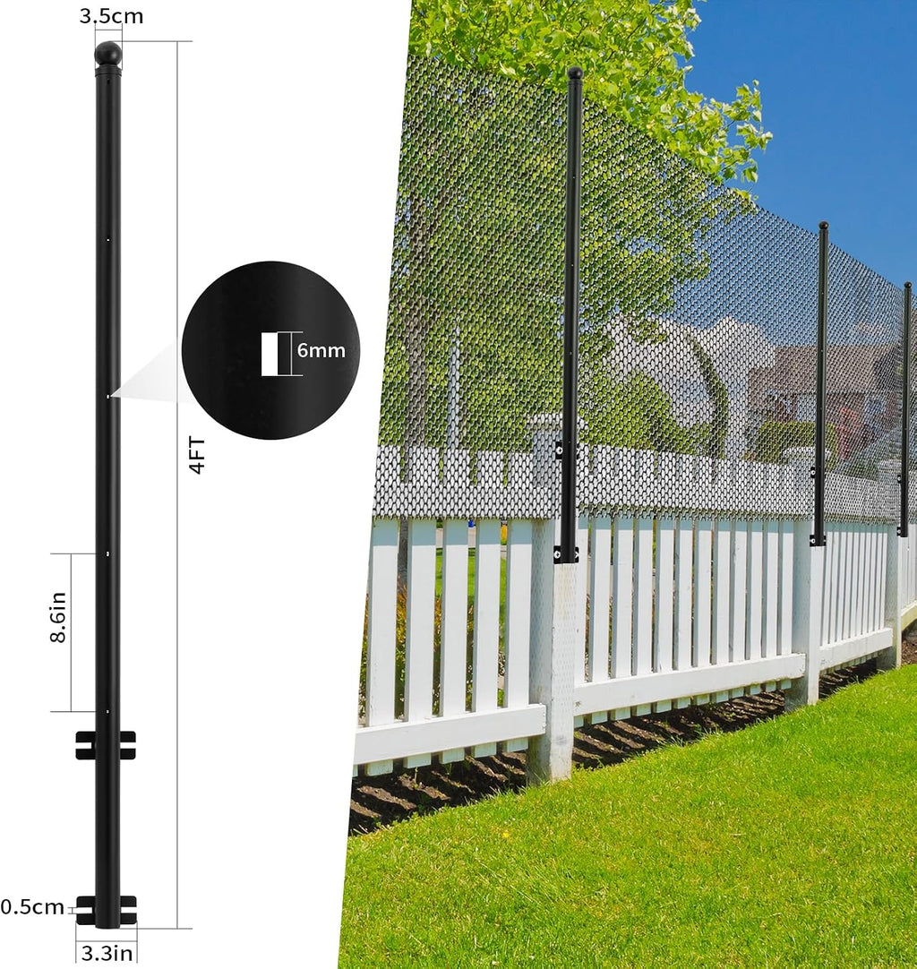 Galvanized steel fence extender arm installation detail
