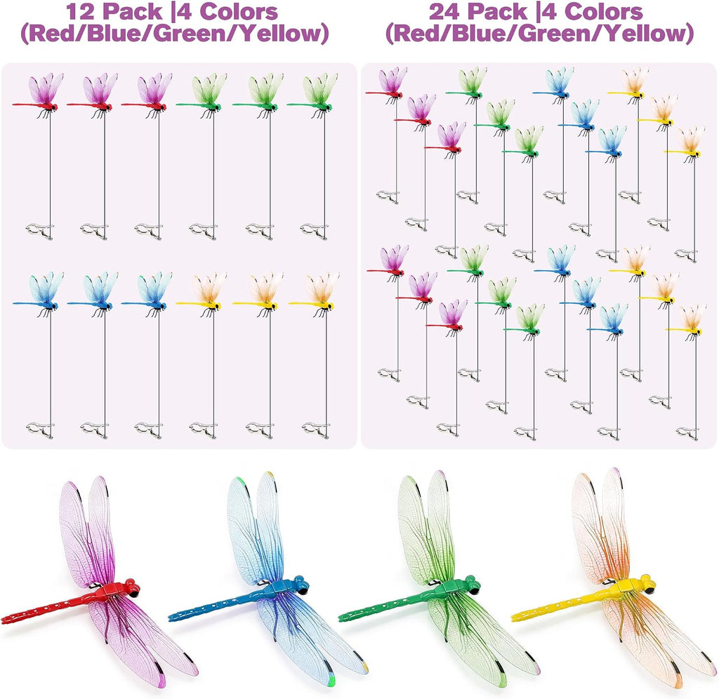 Cushry fly scare device dragonfly clips close up on vibrant wings