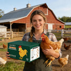 Domestic chickens feeding on healthy high protein mealworm grubs
