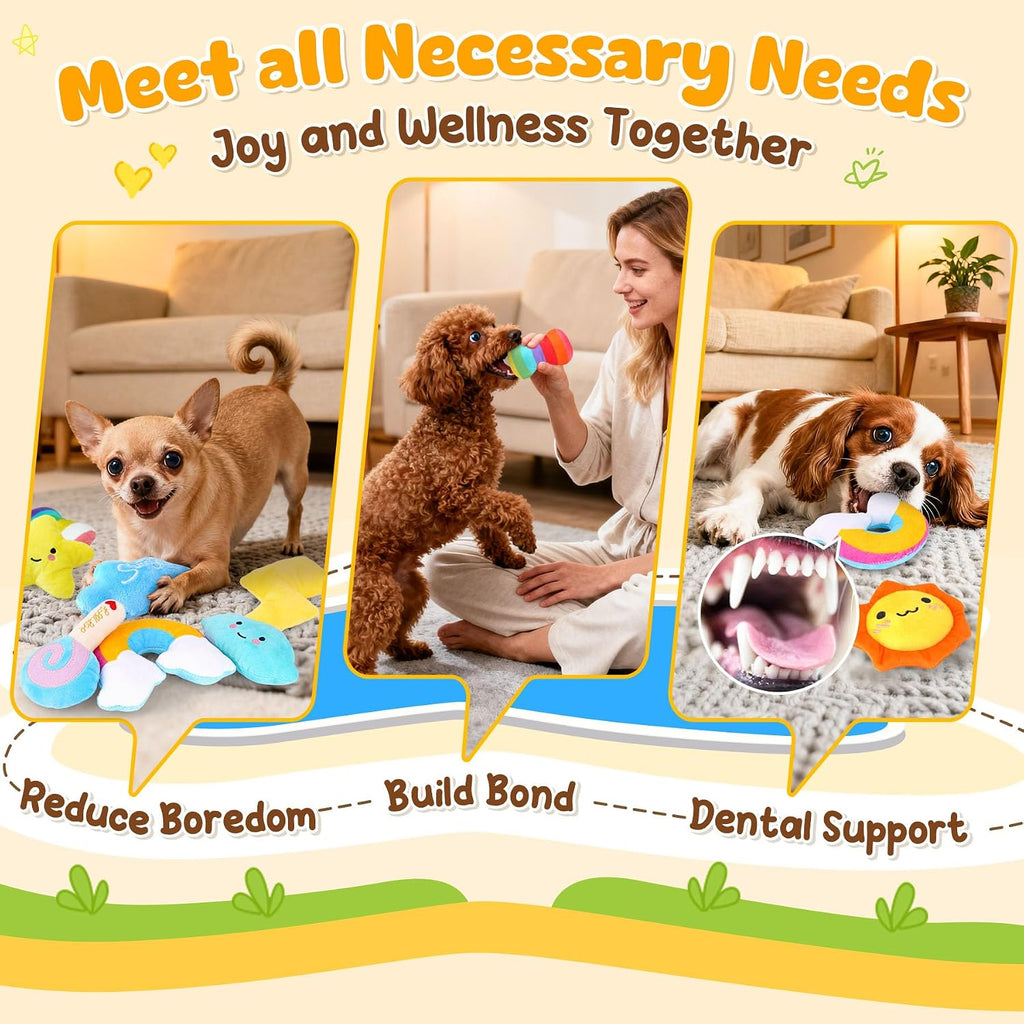 Cute moon and star squeaky pet toys for indoor entertainment