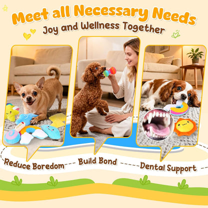 Cute moon and star squeaky pet toys for indoor entertainment
