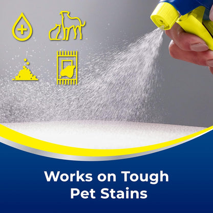 Enzymatic pet odour eliminator bottle label instructions and pet safe certification