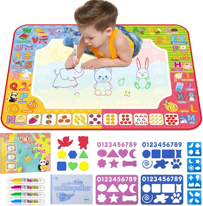 Diteryy water doodle mat front view for kids.