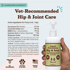 Premium imported dog mobility liquid supplement food topper bottle
