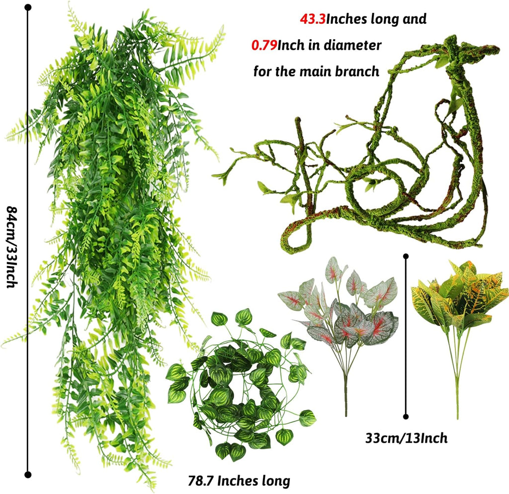 PietyPet terrarium hanging plant vines arranged with suction cups.