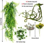 PietyPet terrarium hanging plant vines arranged with suction cups.