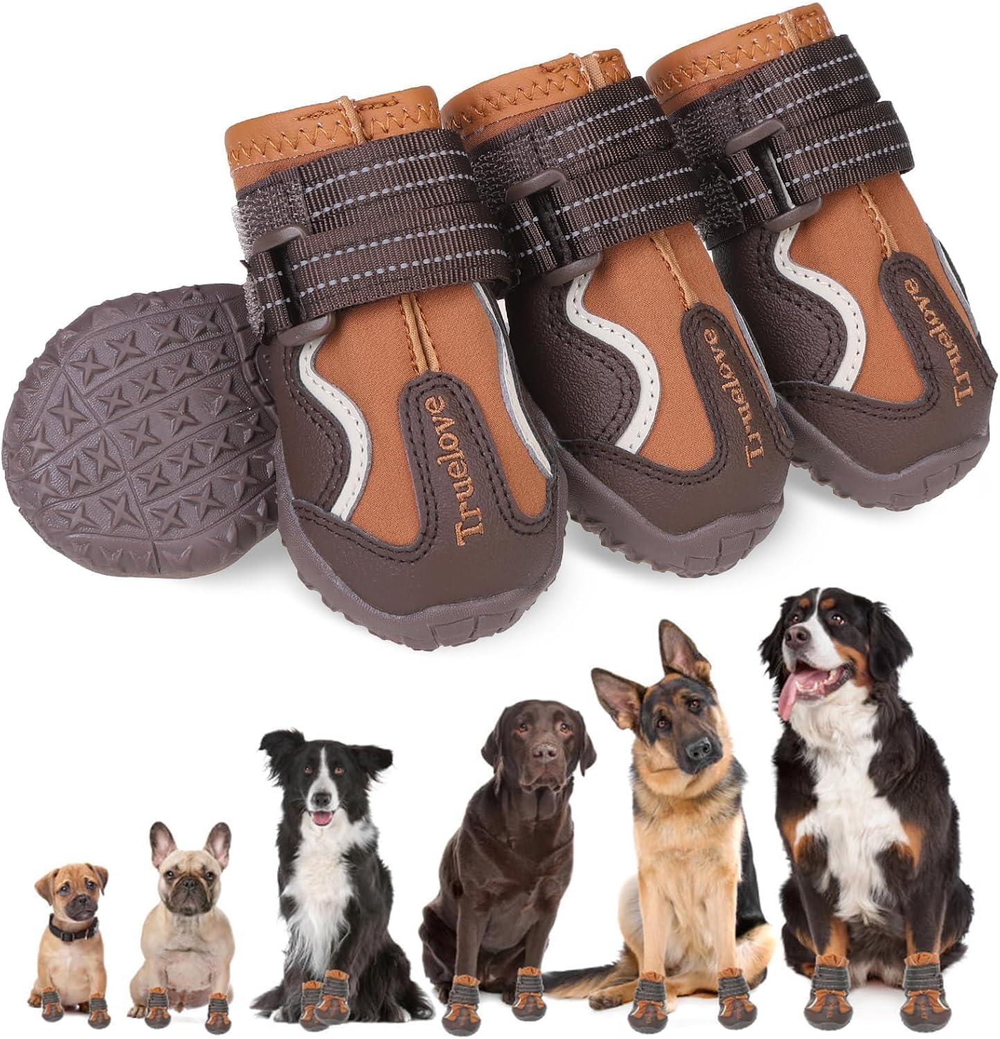 EXPAWLORER 4PCS Anti-Slip Dog Shoes - Waterproof Dog Booties & Paw Protectors with Reflective Straps for Outdoor Cold/Hot Pavement, Indoor Hardwood Floors, Winter Boots for Small Medium Large Dogs - Image 13