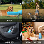 VEPOUYU dog travel bottle folded down into its compact storage position for easy transport.