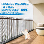 Cat netting installed on apartment balcony for pet protection