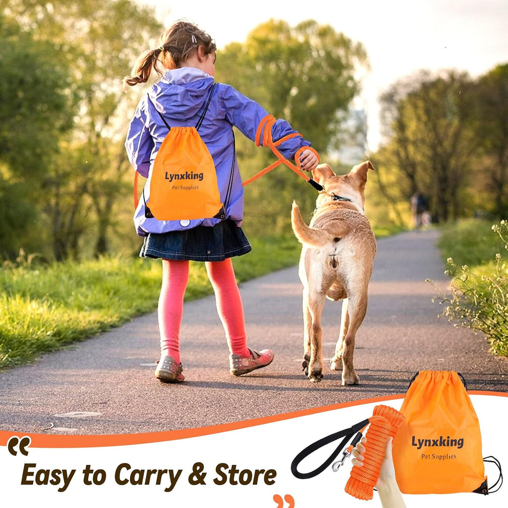 Lynxking puppy long rope lead with three hundred and sixty degree rotating metal clasp.