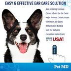 Pet MD Advanced Ear Finger Wipes cucumber melon scent label close up
