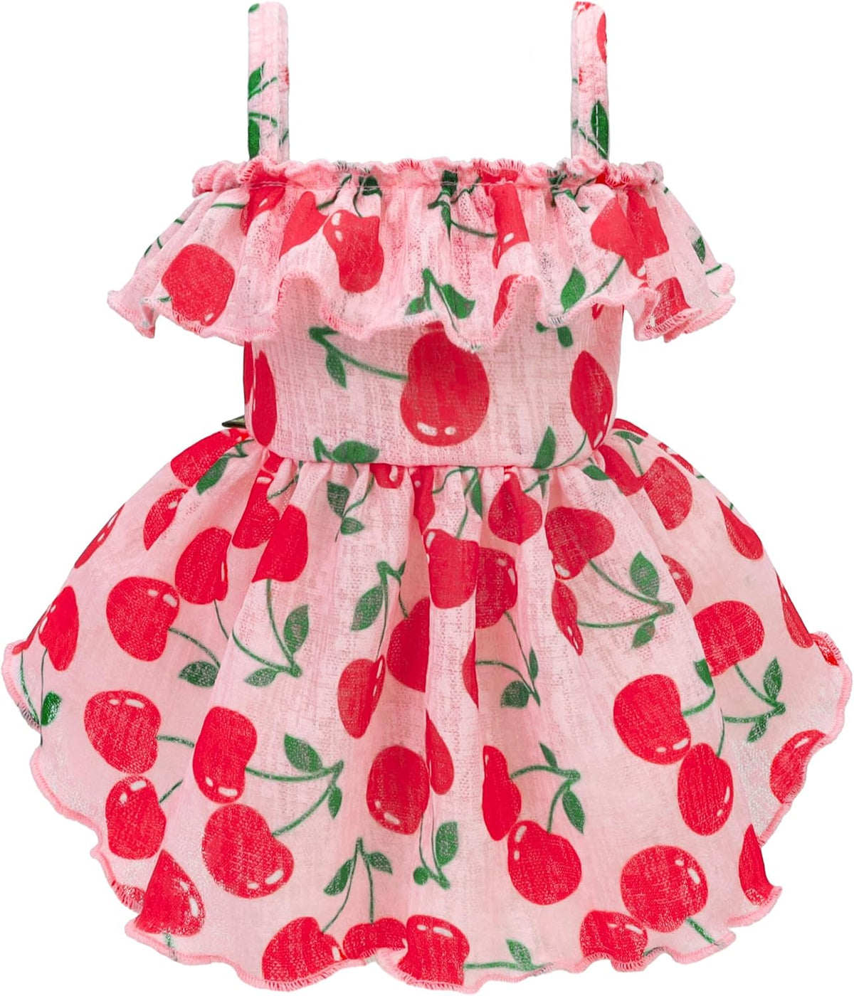 Fitwarm Flamingo Dress, Summer Clothes for Small Dogs Girl, Ruffled Hawaiian Sundress, Pet Outfit, Blue, Pink, Medium - Image 11