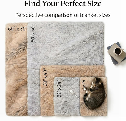 Close-up view of the dense plush fibers and soft stitched edges of the PJYuCien pet throw.