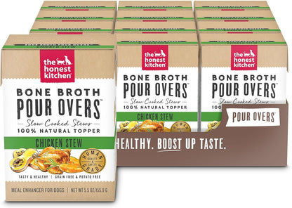 The Honest Kitchen Human Grade Bone Broth POUR OVERS Wet Toppers for Dogs (12 Pack), 5.5 oz - Beef Stew - Image 10