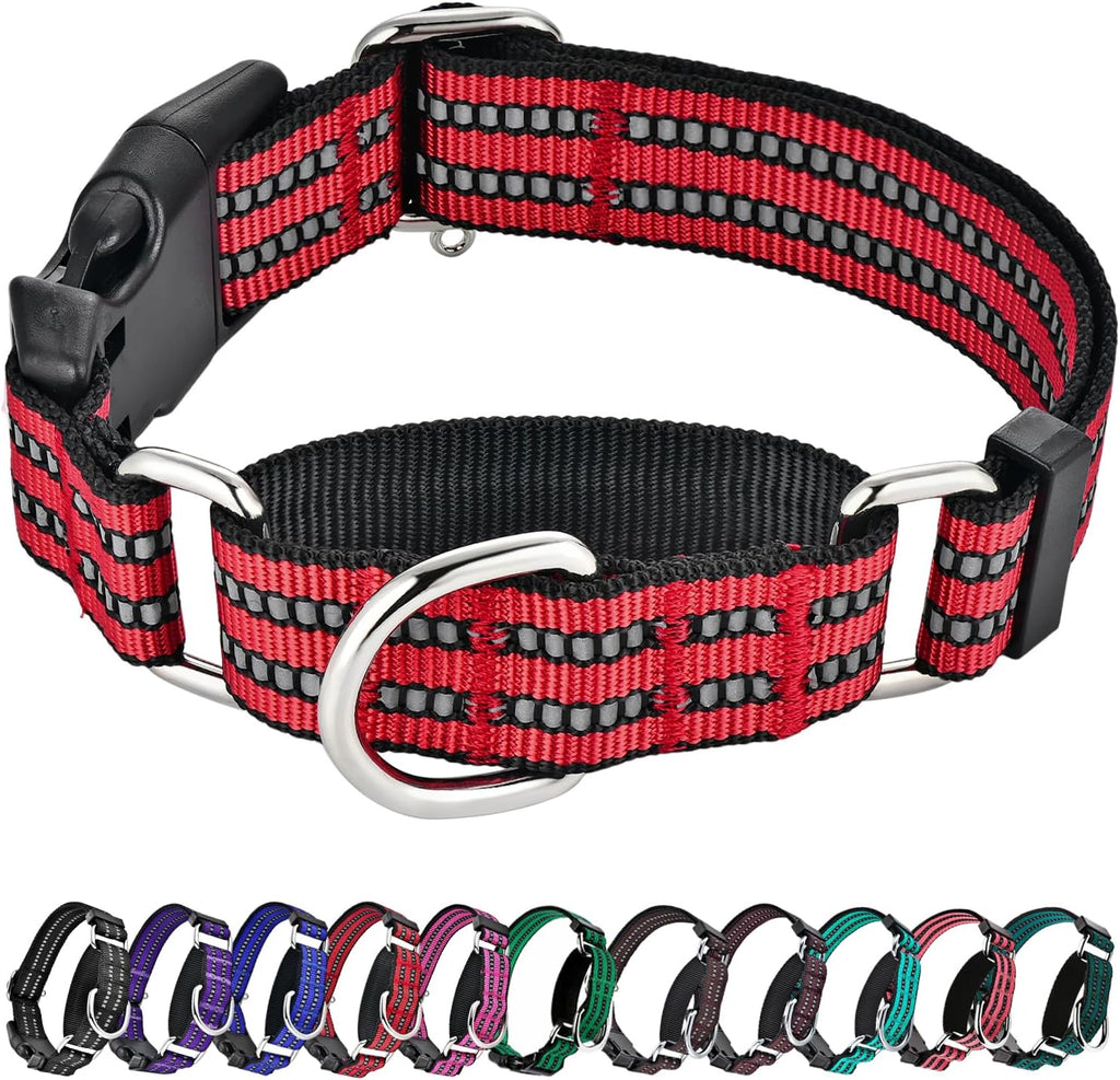 Hikiko Martingale Collar for Dogs Reflective Nylon Dog Collar with Quick Release Buckle Adjustable Training No Slip Dog Collars (Medium, Purple) - Image 11