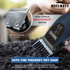 Heavy duty pet clippers for thick coats with high carbon steel blades