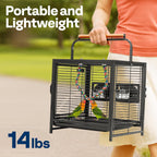 VIVOHOME 19 Inch Wrought Iron Travel Bird Cage for Cockatiel Parakeets - Image 2