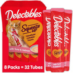 Delectables Squeeze Up Creamy Squeezable Puree, Lickable Wet Cat Treats, Grain Free, No Added Fillers, No By-Products, No Added Preservatives, 0.5 Ounces Tuna & Shrimp, 32 Tubes Total - Image 9