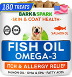 BARK&SPARK Omega 3 for Dogs and Cats-180 Fish Oil Treats for Dogs & Cats Shedding, Skin Allergy, Itch Relief, Hot Spots Treatment-Joint Health-Skin and Coat Supplement-EPA & DHA Fatty Acids-Salmon Oil - Image 10