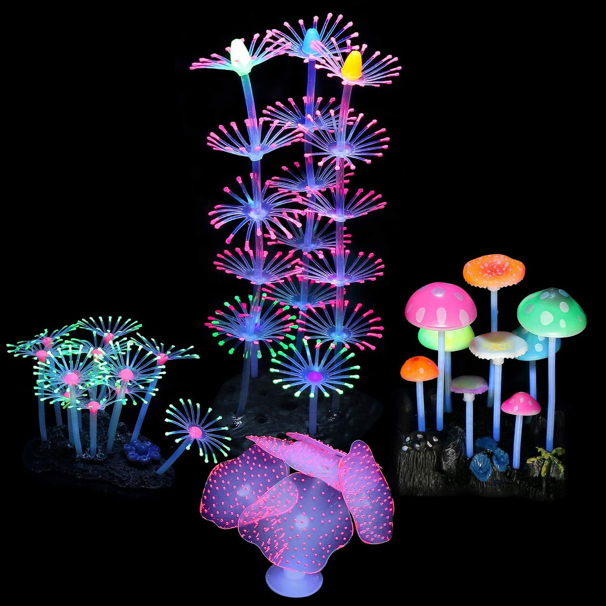 Lpraer Filhome glowing aquarium decorations front view kit