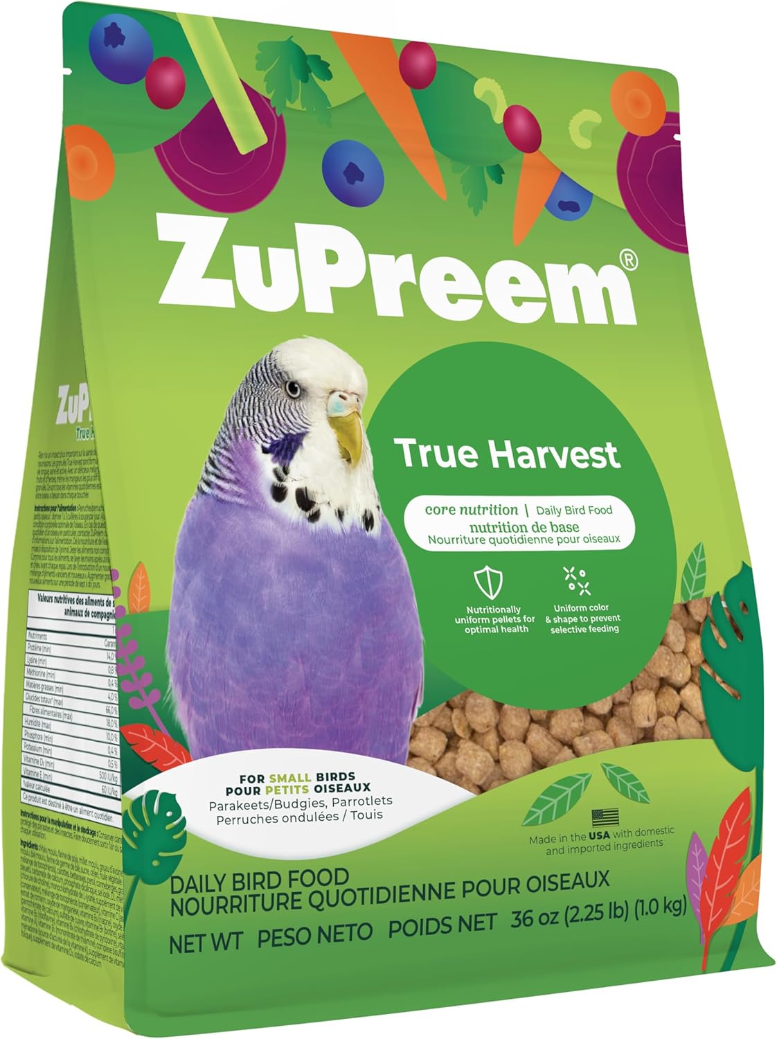 ZuPreem Smart Selects Daily Bird Food for Parakeet, Budgie, Parrotlet, Dove, Bird Pellets and Seed Blend, Core Nutrition for Small Birds, Made in USA, Parakeet Food, Budgie Food (S, 2 lb) - Image 12