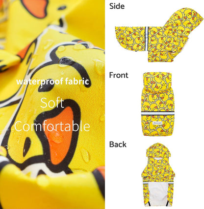 Fitwarm packable waterproof dog rain suit folded lightweight design