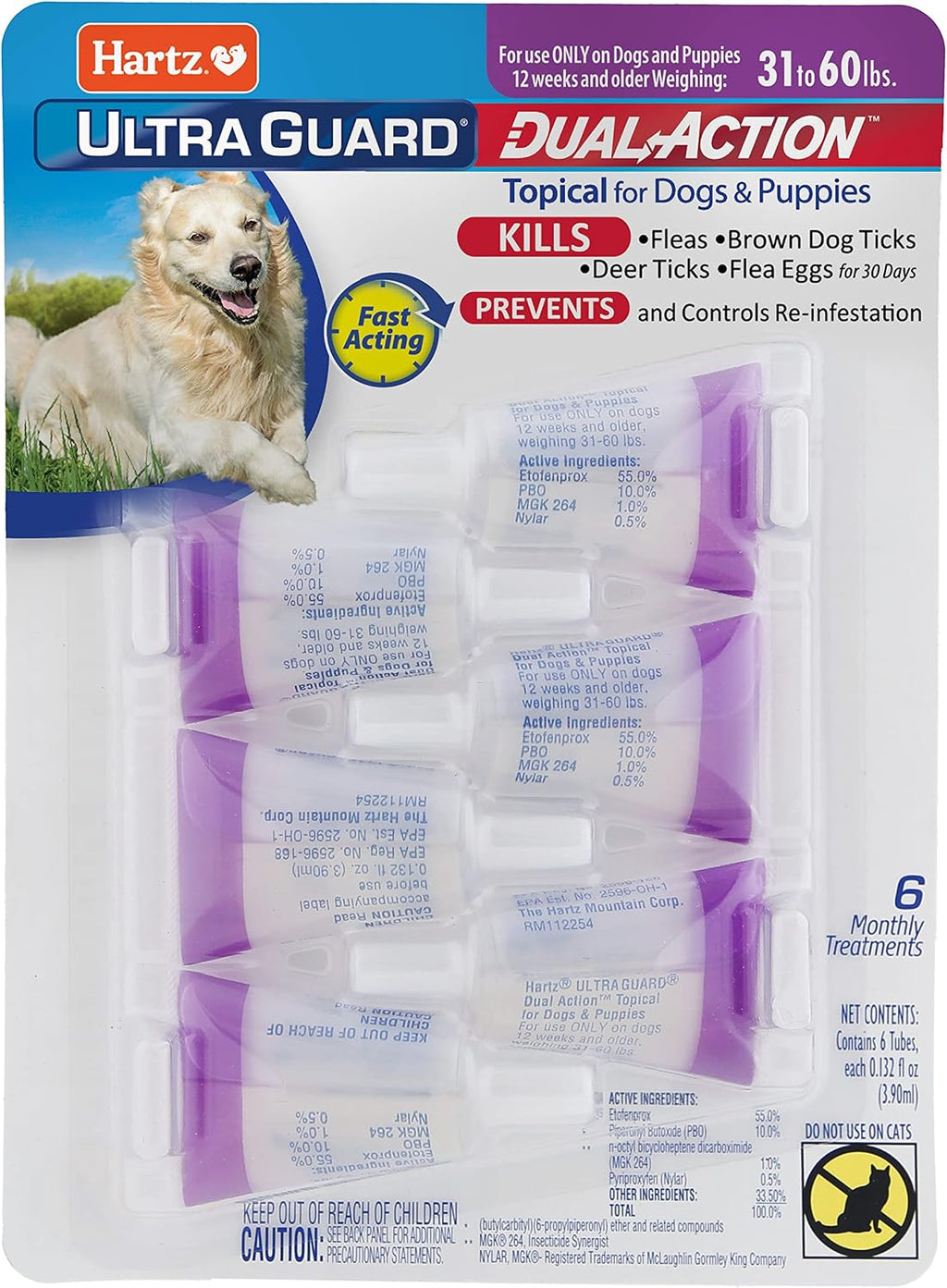 Hartz UltraGuard Dual Action Flea & Tick Topical Dog Treatment and Flea and Tick Prevention, 6 Months, 5-14 Pound Dogs 6-count(Pack of 1) - Image 9