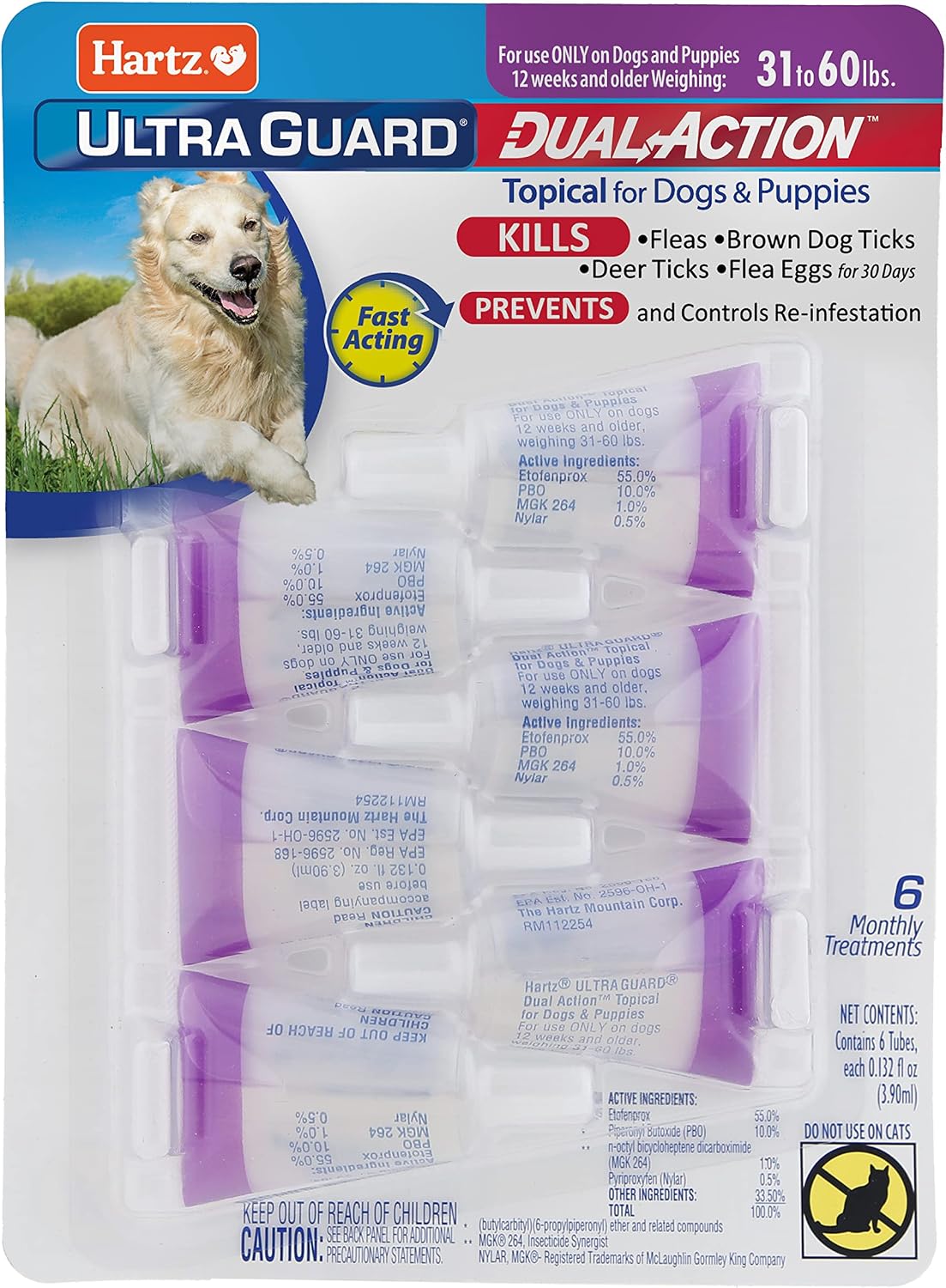 Hartz UltraGuard Dual Action Flea & Tick Topical Dog Treatment and Flea and Tick Prevention, 6 Months, 5-14 Pound Dogs 6-count(Pack of 1) - Image 9