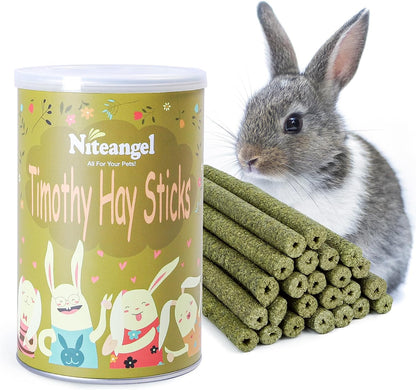 Niteangel Natural Timothy Hay Sticks front view package of pet treats