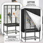 Bottom adjustable drawstrings securing the birdcage cover tightly
