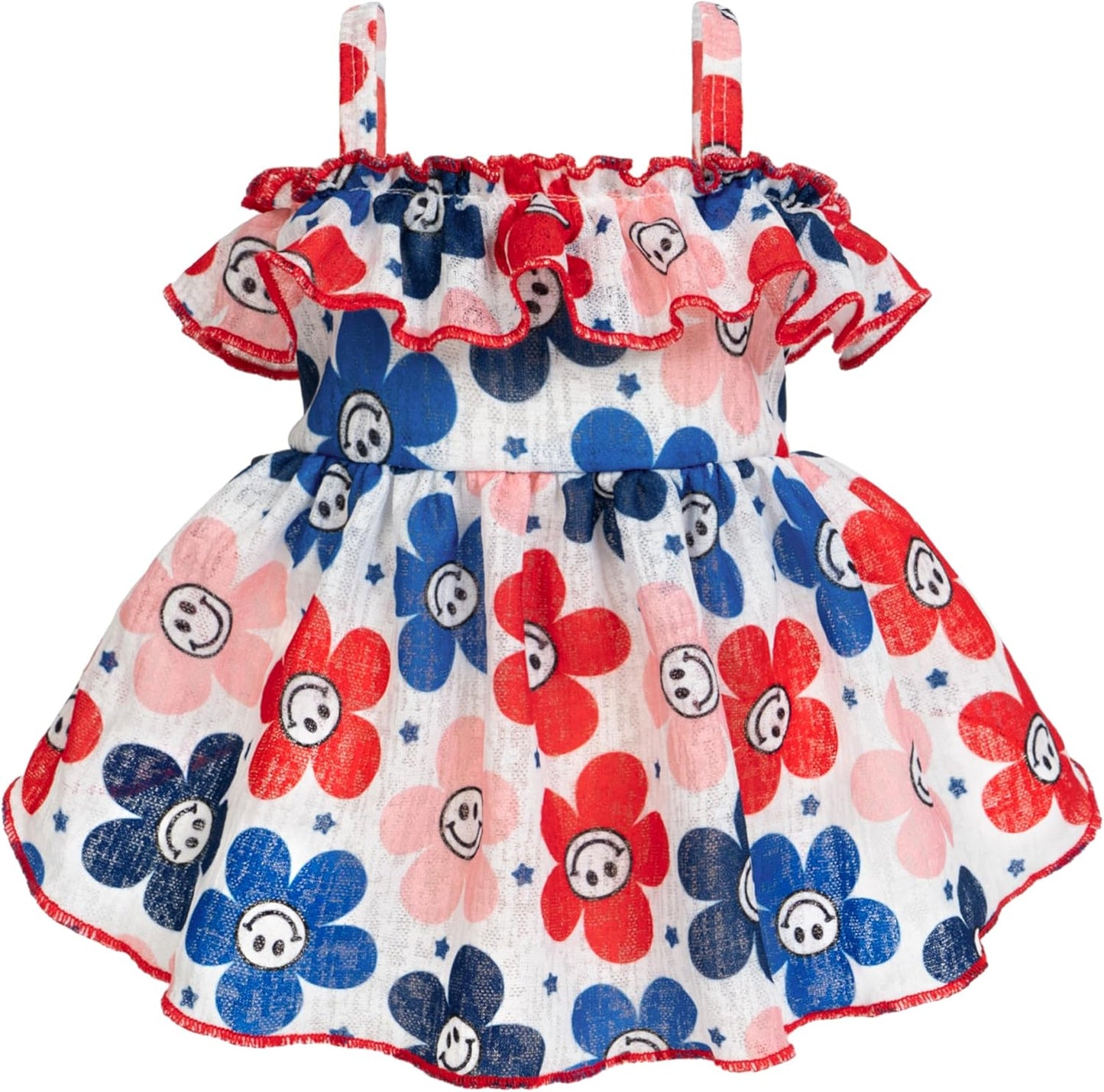 Fitwarm Flamingo Dress, Summer Clothes for Small Dogs Girl, Ruffled Hawaiian Sundress, Pet Outfit, Blue, Pink, Medium - Image 12