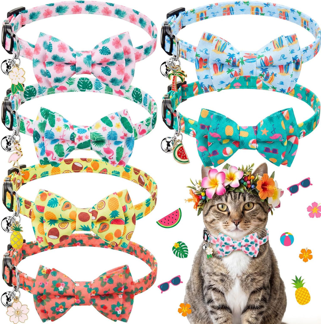 Hsei 6 Pcs 4th of July Cat Bow Collars Pariotic 250th Anniversary Kitten Breakaway with Tie Bell USA Star Red Blue White Adjustable Bowtie for Funny Boy Girl Cats Small Dog Bowtie American Gifts - Image 12