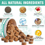Natural cat furball relief chews with psyllium husk and apple pomace packaging
