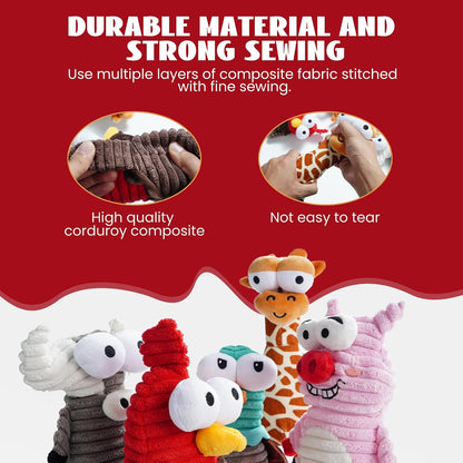 Nocciola multi-pack interactive plush dog toys designed for mental stimulation.