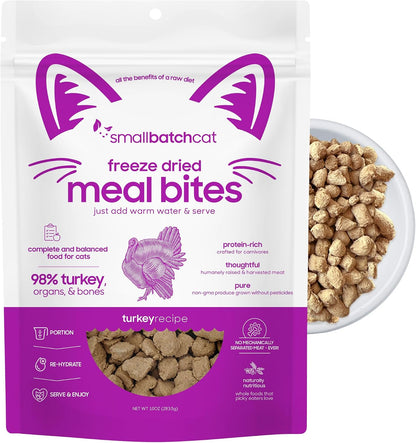 smallbatch Freeze-Dried Raw Cat Food, Shelf Stable Food Bites, Chicken Recipe, High Protein Meal or Topper for Cats, Humanely Raised Meat, Organic, Non-GMO Produce, Made in the USA, 10oz Bag - Image 9