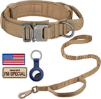 DAGANXI Tactical Dog Collar, Adjustable Military Training Nylon Dog Collar with Control Handle and Heavy Metal Buckle for Medium and Large Dogs, with Patches and Airtags Case (L, Black) - Image 11