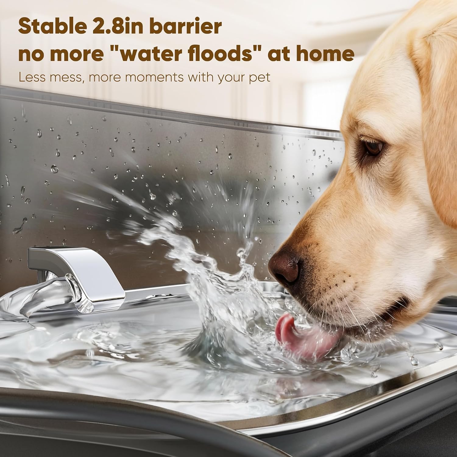 Sharlovy 8 liter automatic dog water bowl with stainless steel basin