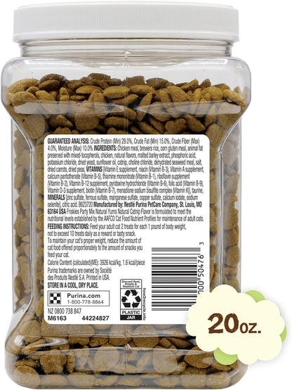 Purina Friskies Made in USA Facilities, Natural Cat Treats, Party Mix Natural Yums Catnip Flavor - 20 Ounce (Pack of 1) - Image 9