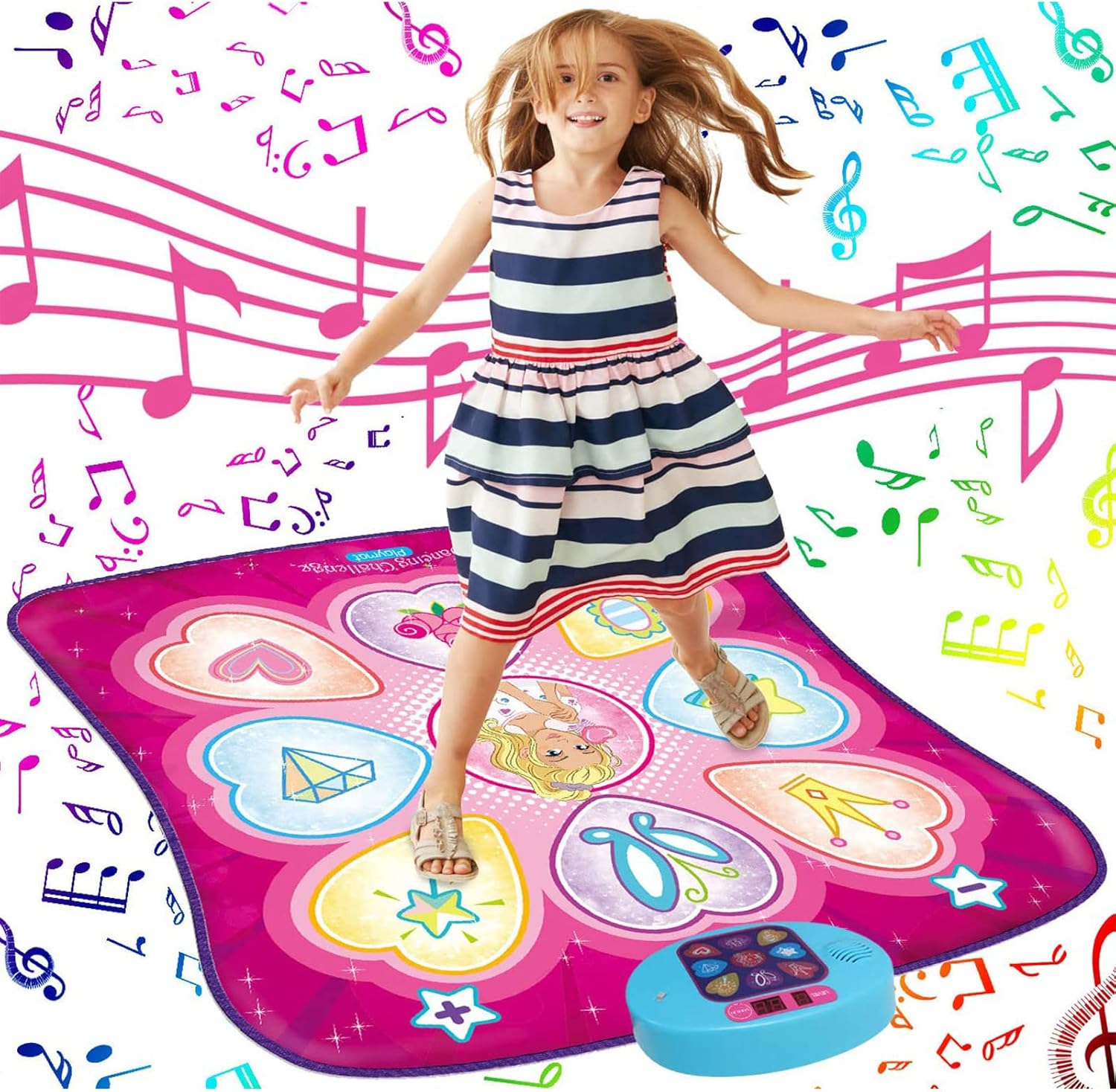 Sunlin Dance Mat front view with colorful LED rhythm pads.