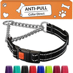 CollarDirect Martingale Dog Collar Heavy Duty Nylon Slip Collars for Small Medium Large Dogs [Stainless Steel Chain and Quick Release Buckle, Reflective, Pink, L, 17"-22"] - Image 9