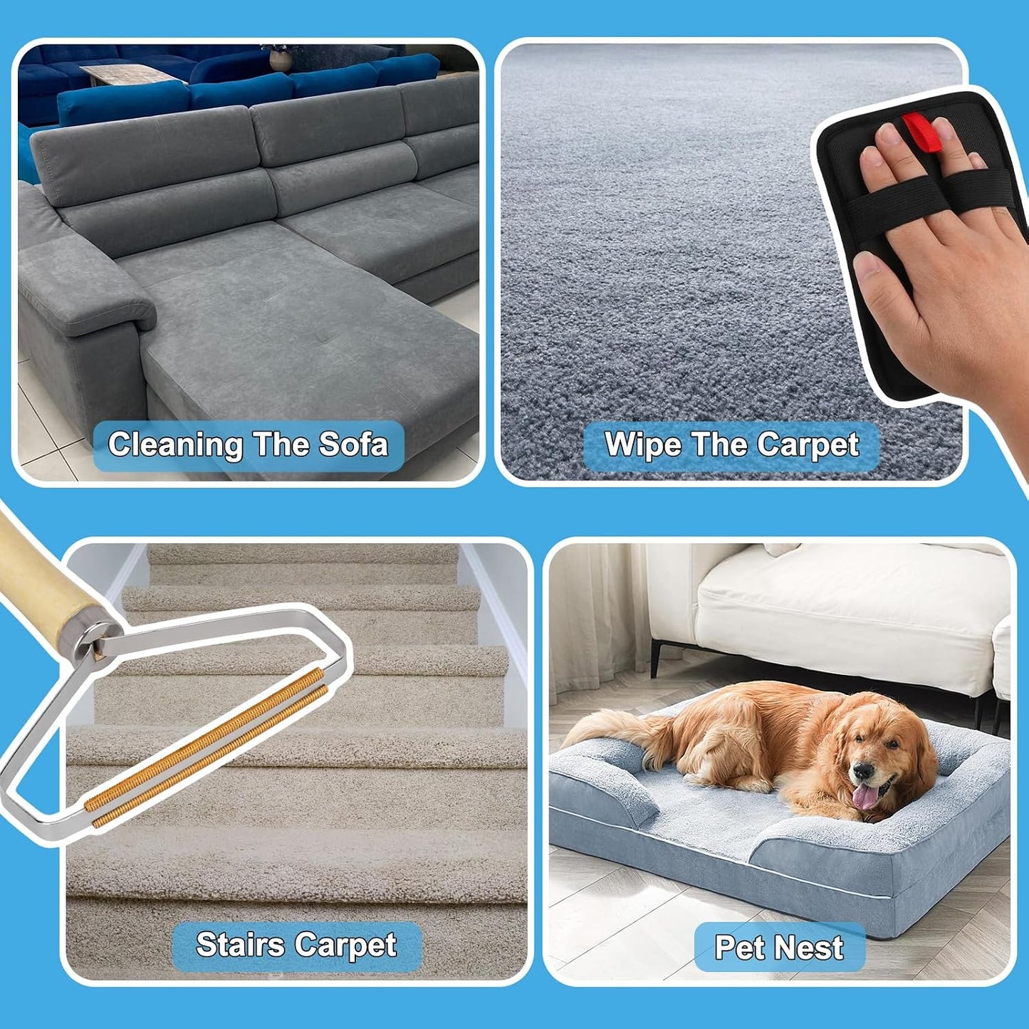 Mupapi pet hair removal kit components displayed