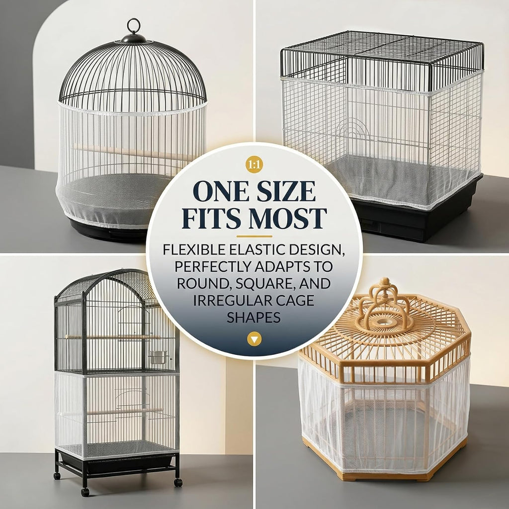 RAINFLOW 2 Pack Bird Cage Seed Catcher - Adjustable Bird Cage Skirt - Image 10