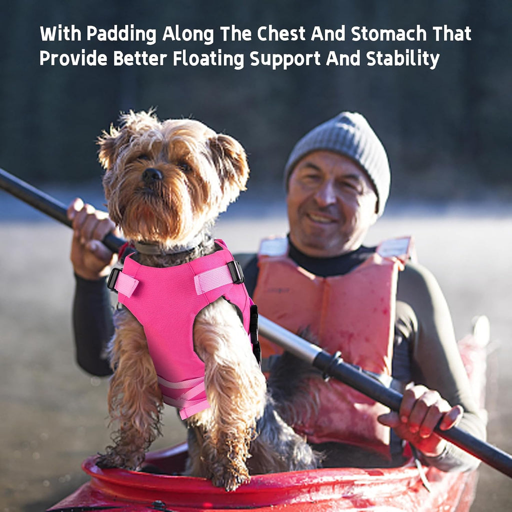 Dogcheer harness style life vest with secure quick release buckles