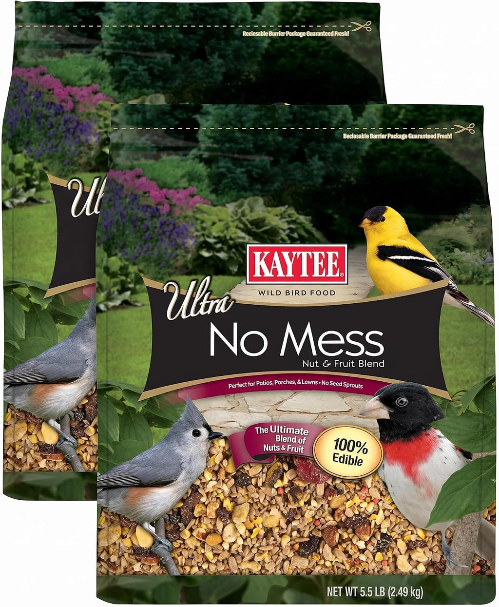 Kaytee Wild Bird Ultra No Mess Nut & Fruit Food Seed Blend For Blue Jays, Woodpeckers, Juncos, Cardinals, Grosbeaks, Sparrows, and Finches, 5.5 Pound - Image 13