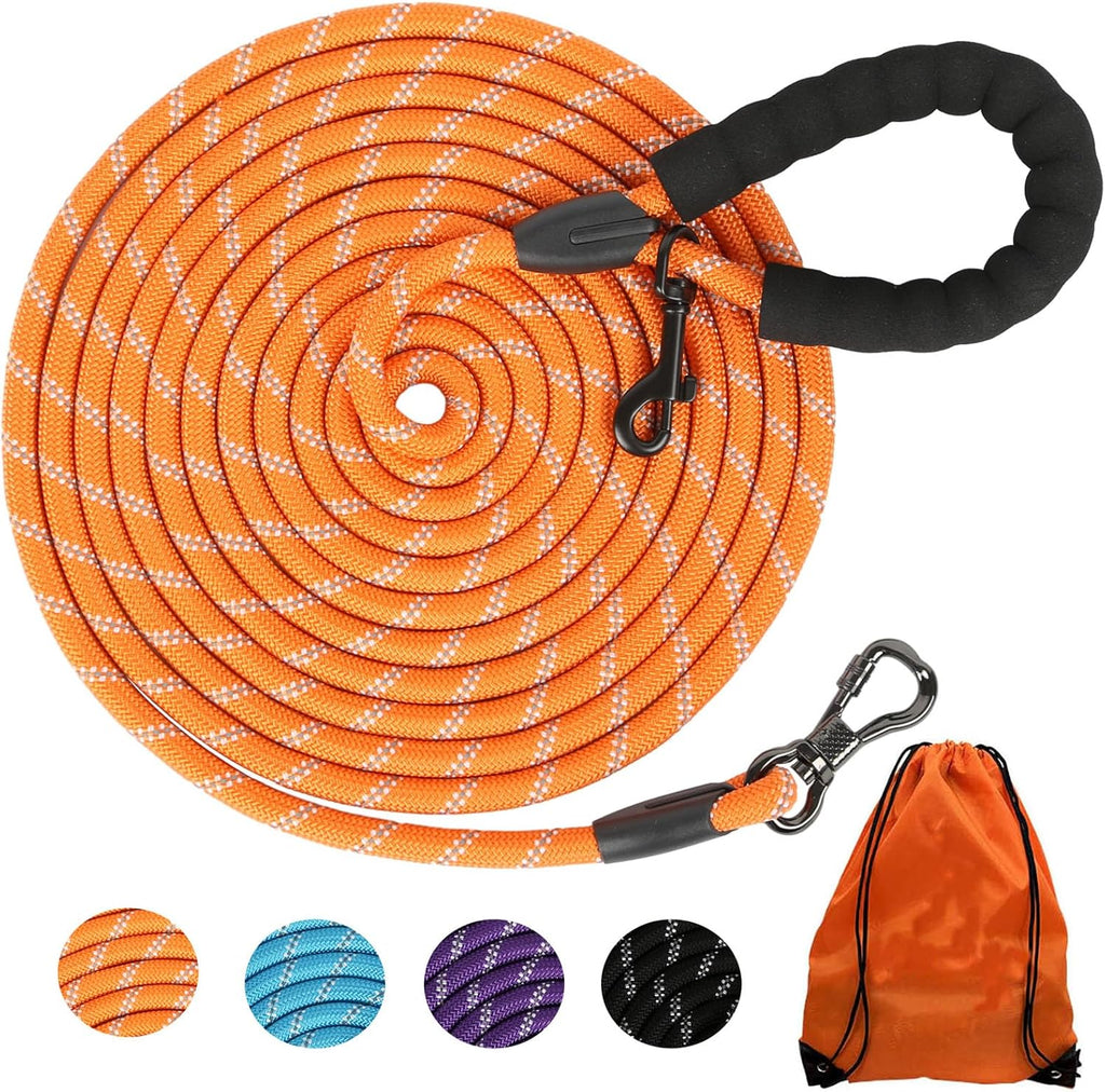 Long Dog Leash for Dog Training 16/20FT/30FT/50FT/100FT, Reflective Leash with Lockable Hook, Heavy Duty Dogs Lead Tie Out Rope for Large Medium Small Dogs Outside Walking, Playing, Camping, or Yard - Image 12