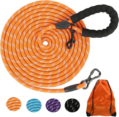 Long Dog Leash for Dog Training 16/20FT/30FT/50FT/100FT, Reflective Leash with Lockable Hook, Heavy Duty Dogs Lead Tie Out Rope for Large Medium Small Dogs Outside Walking, Playing, Camping, or Yard - Image 12