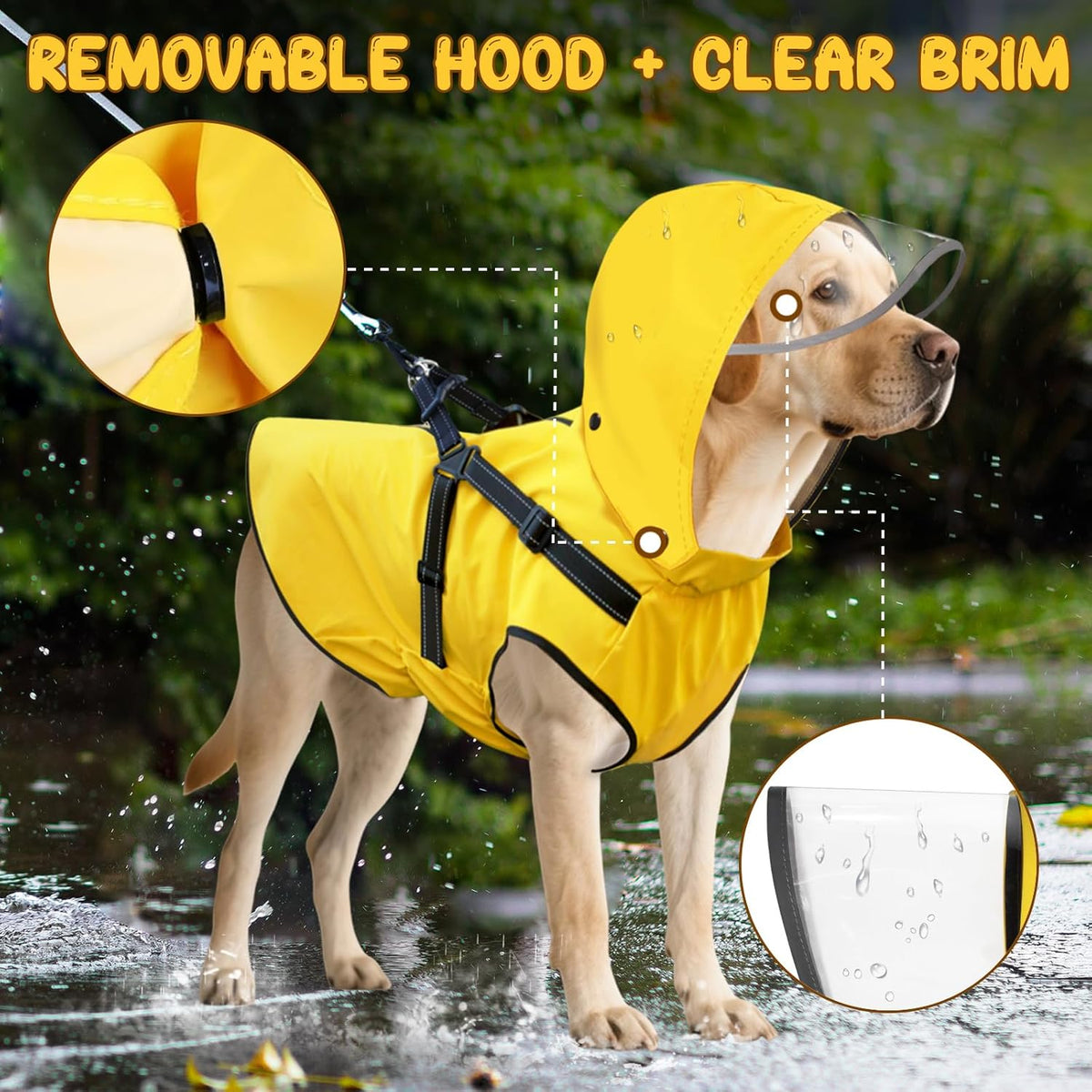 Bsemax protective pet outerwear highlighting the elastic adjustment bands on the neck and belly